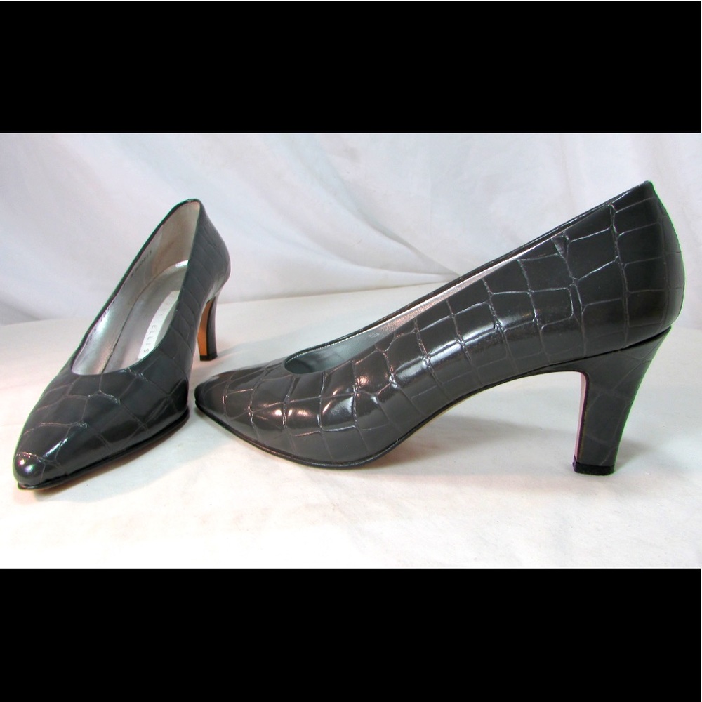 Perry Ellis Heels Patent Leather Charcoal